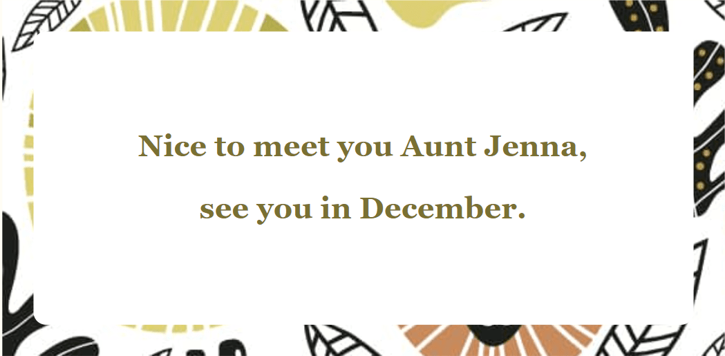 Long distance pregnancy announcement