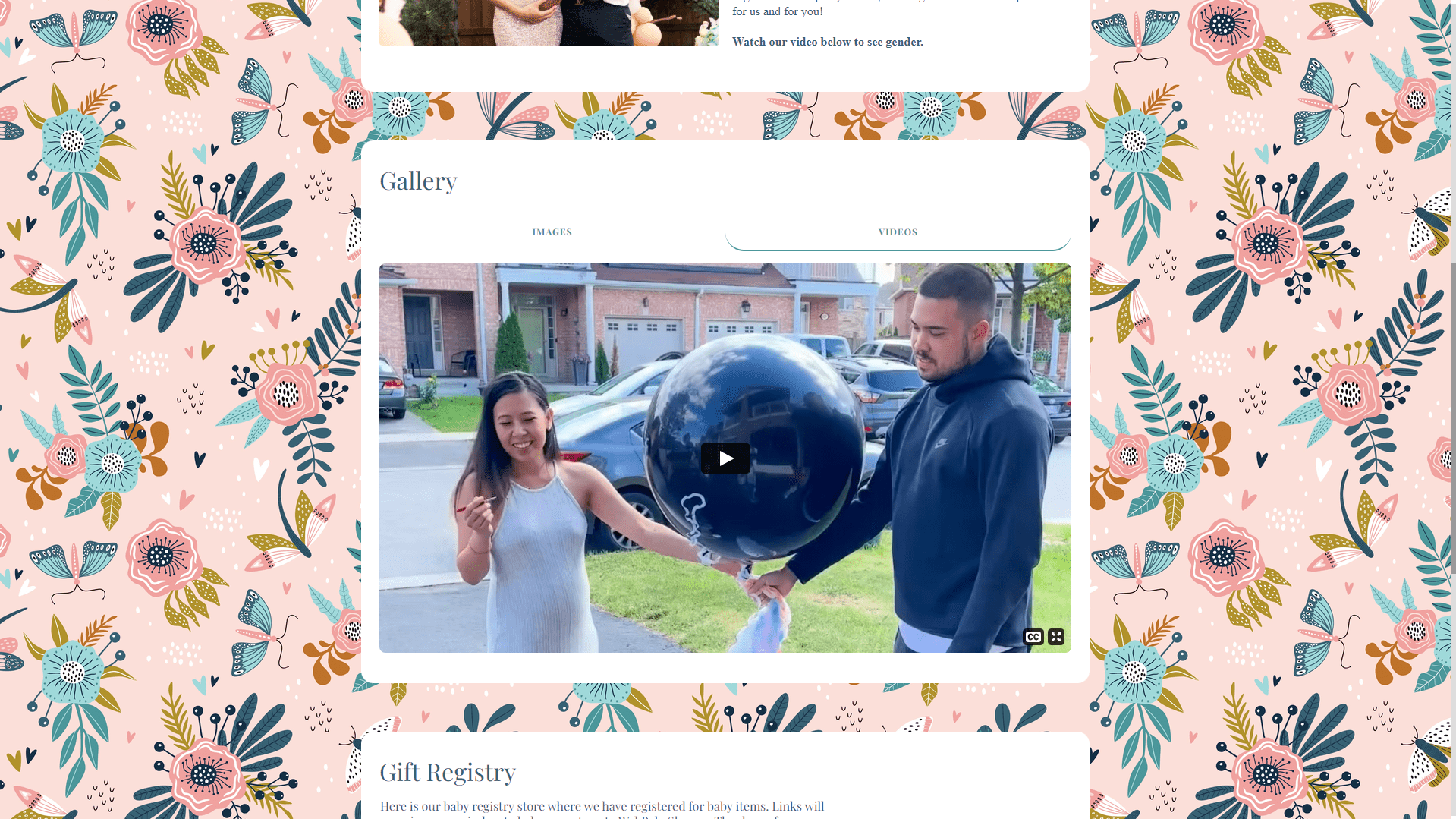 WebBabyShower for Virtual Gender Reveal