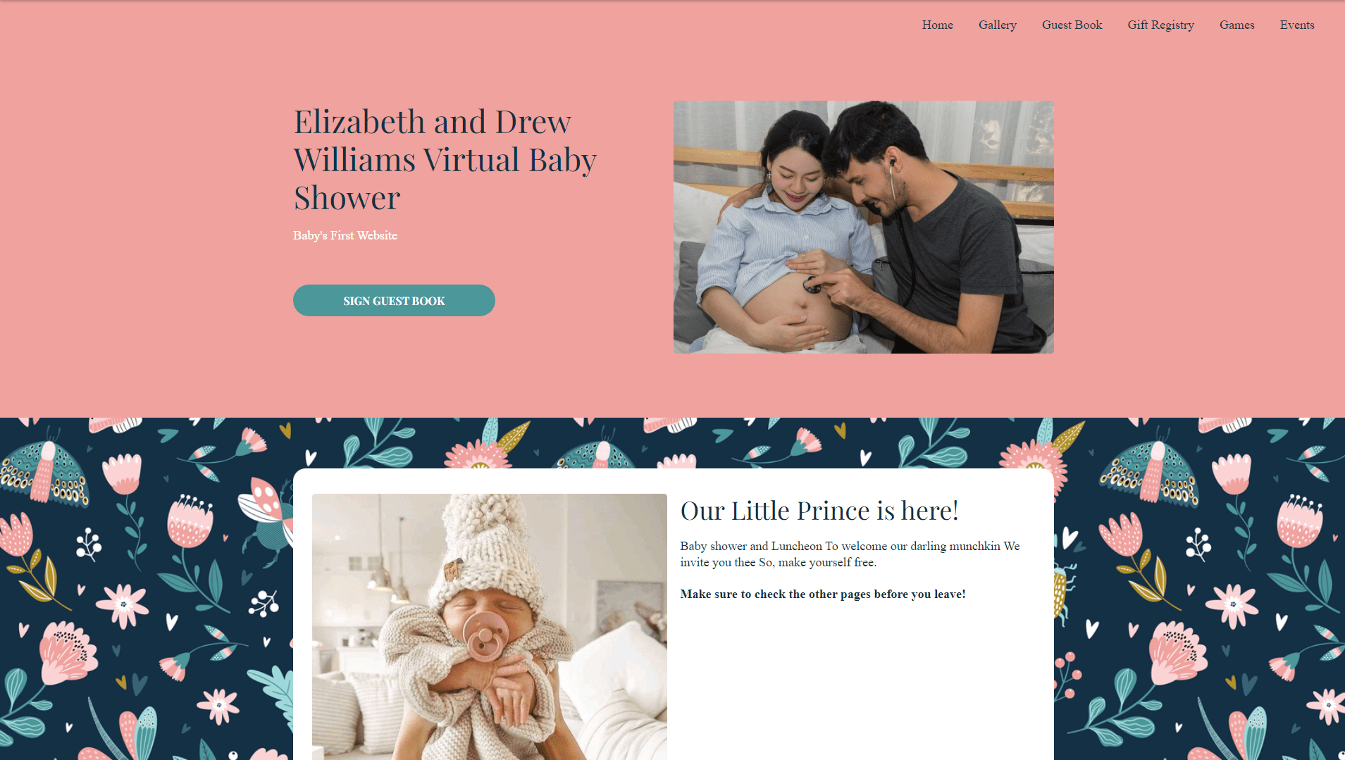 webbabyshower shower theme preview home page