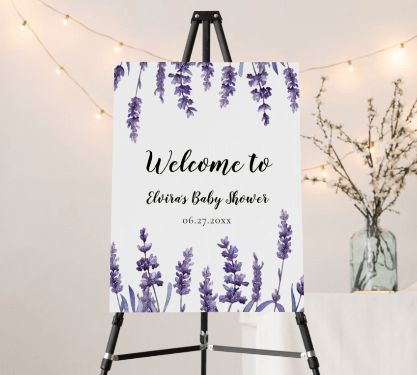 purple baby shower theme