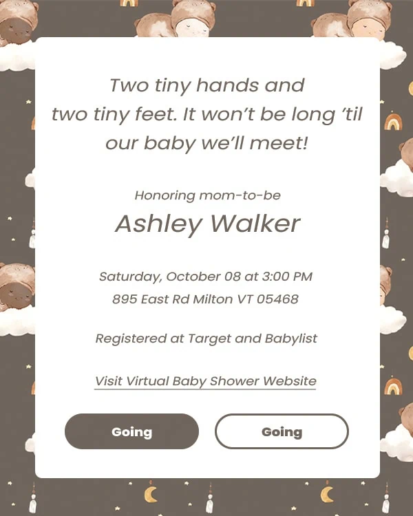 virtual baby shower invitation