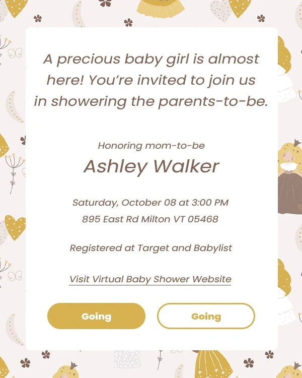 virtual baby shower invitation