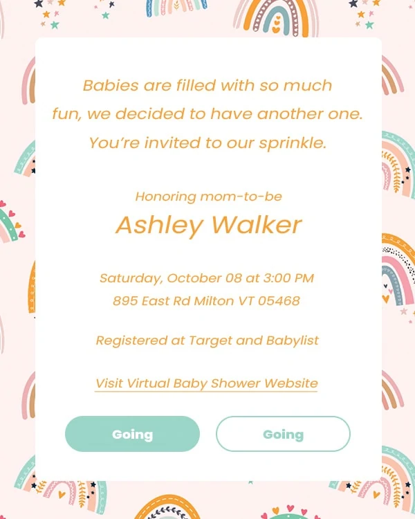virtual baby shower invitation