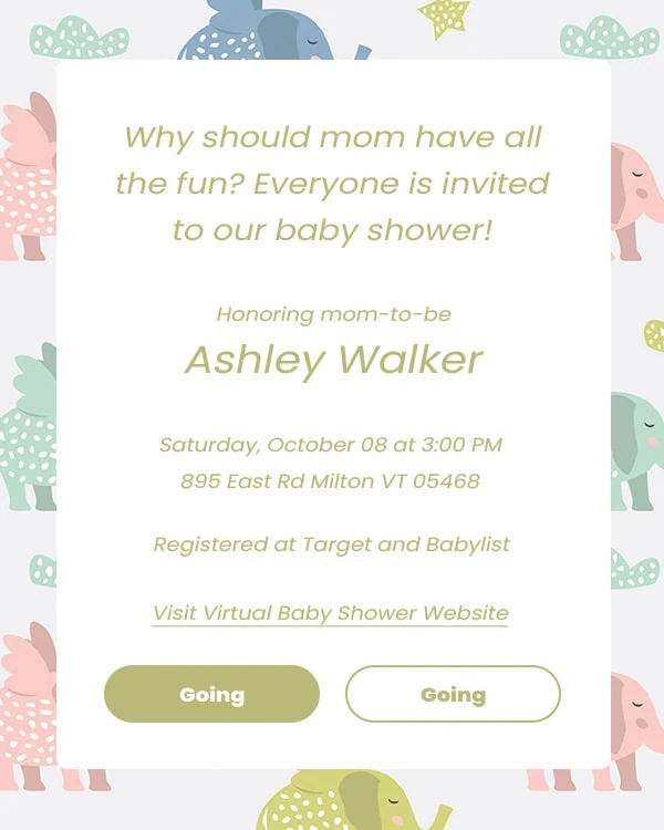 virtual baby shower invitation