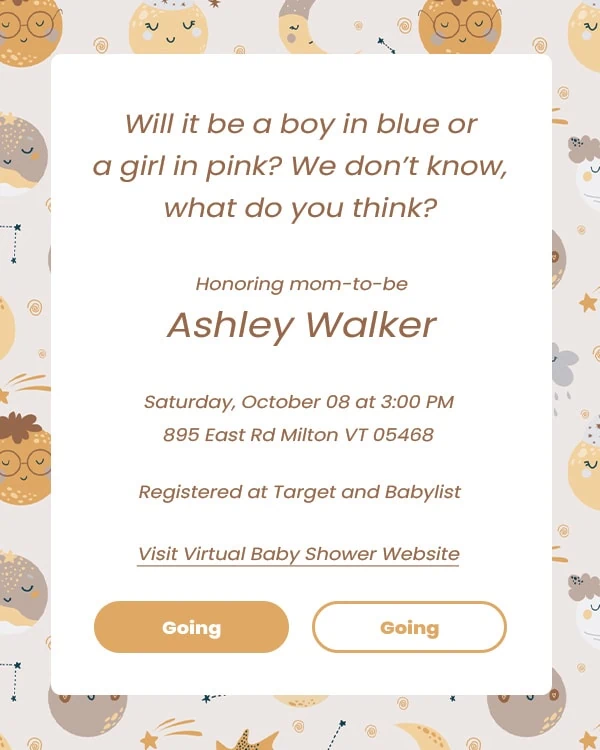 virtual baby shower invitation