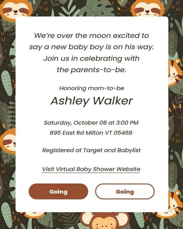 virtual baby shower invitation