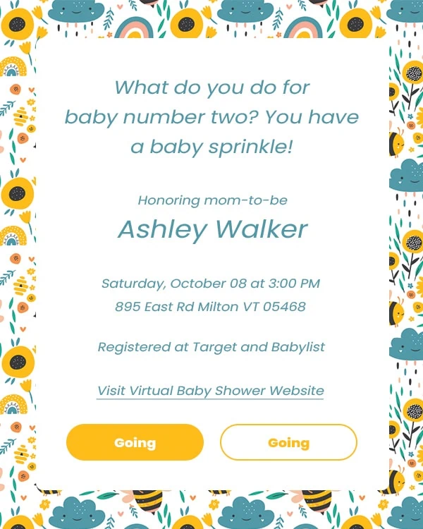 virtual baby shower invitation
