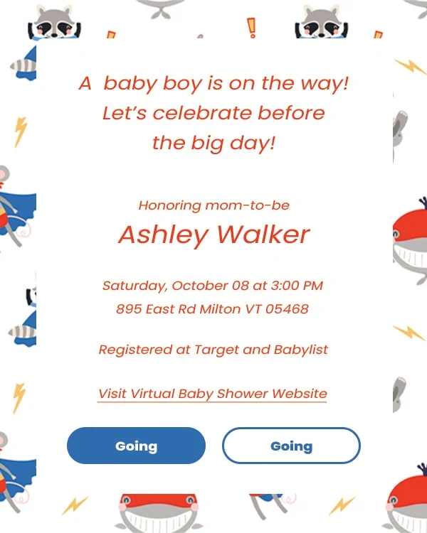 virtual baby shower invitation