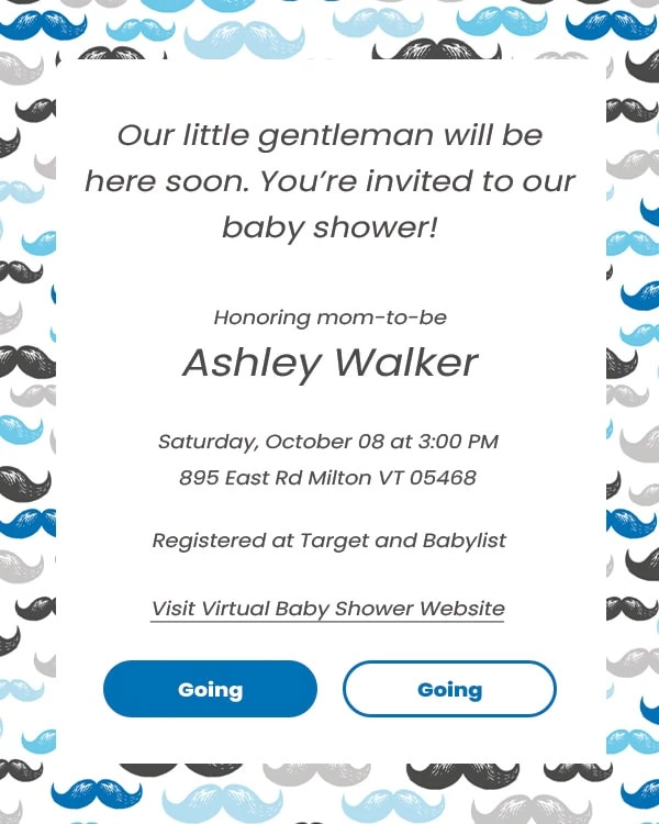 virtual baby shower invitation