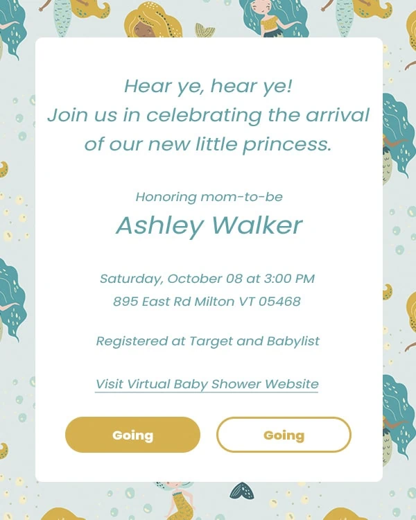 virtual baby shower invitation