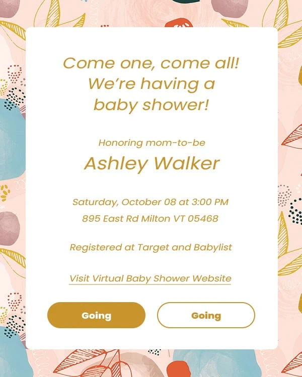 virtual baby shower invitation