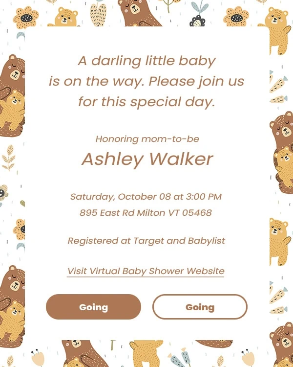 virtual baby shower invitation