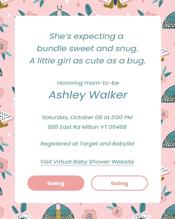 virtual baby shower invitation