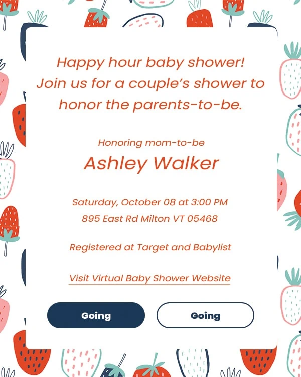 virtual baby shower invitation