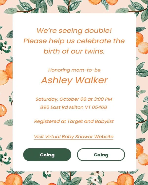 virtual baby shower invitation