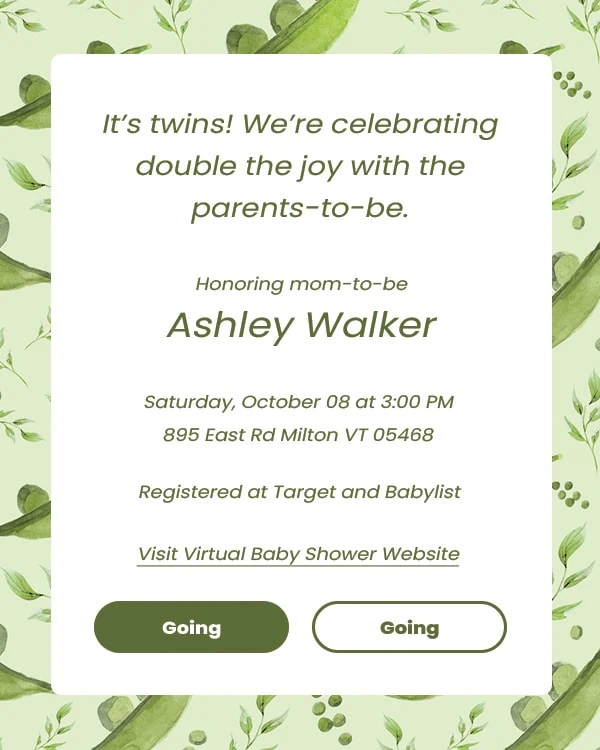 virtual baby shower invitation