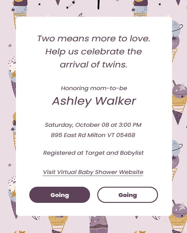 virtual baby shower invitation
