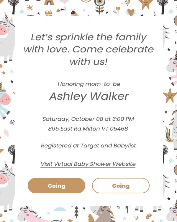 virtual baby shower invitation