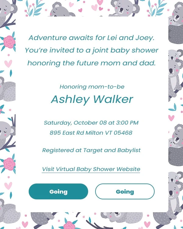 virtual baby shower invitation