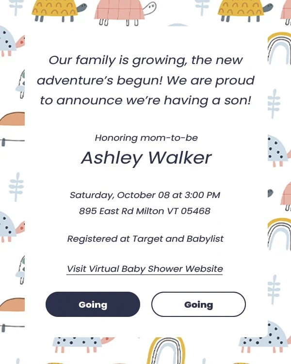 virtual baby shower invitation