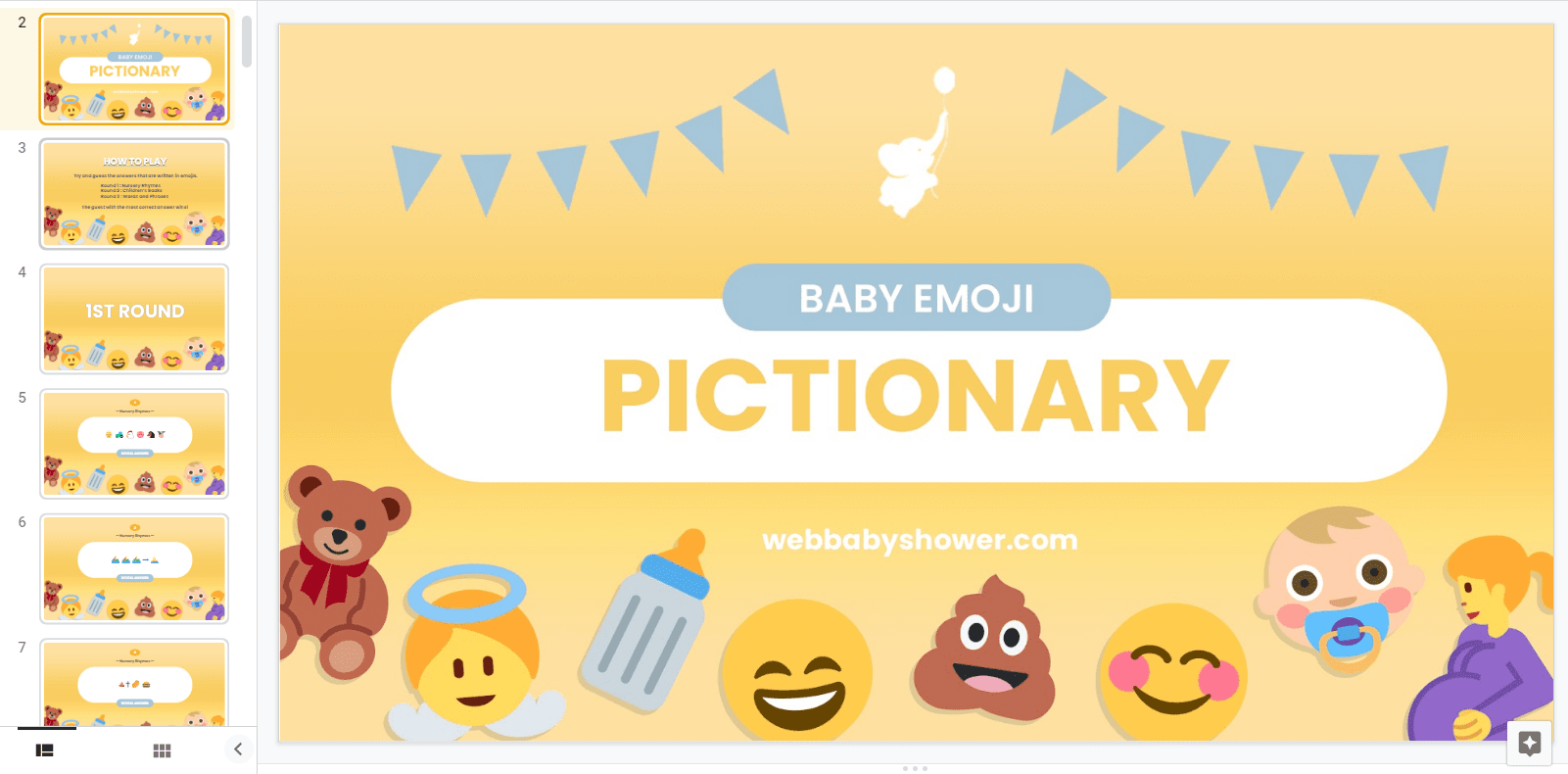 virtual baby shower pictionary | zoom baby shower games | WebBabyShower