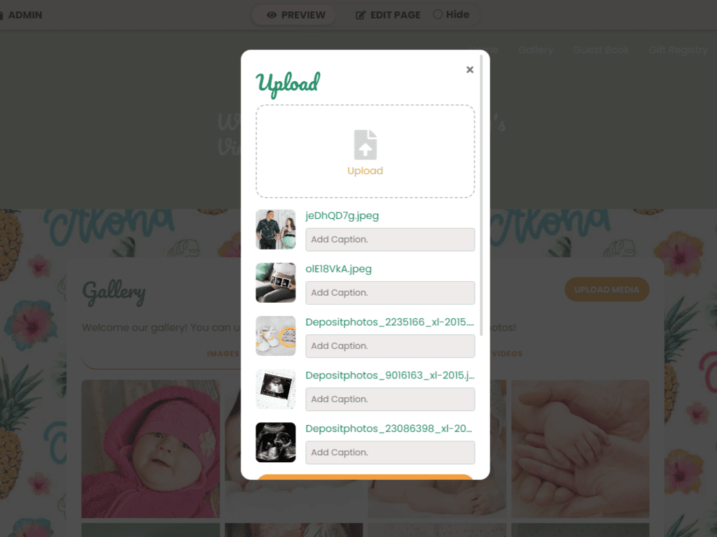 wbs baby shower website template