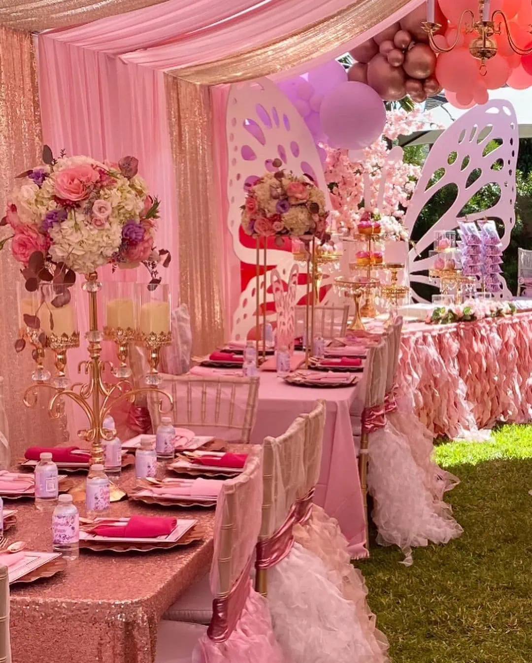 a picture of a butterfly baby shower organized by dazzlingpartydesigns in gardena california