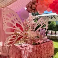 a picture of a butterfly baby shower organized by dazzlingpartydesigns in gardena california