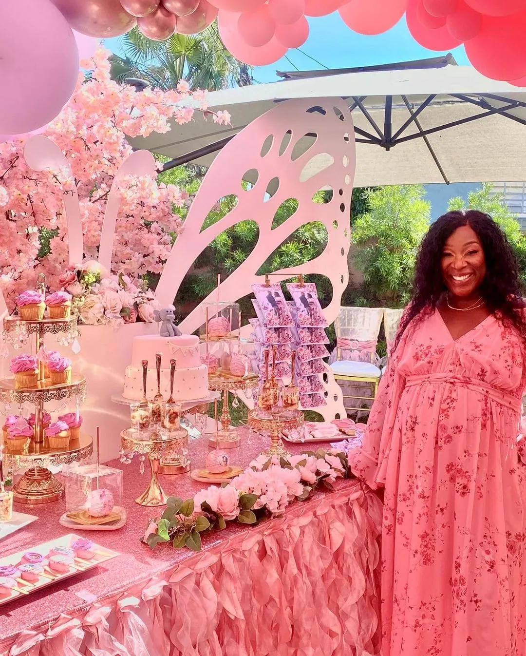 a picture of a butterfly baby shower organized by dazzlingpartydesigns in gardena california