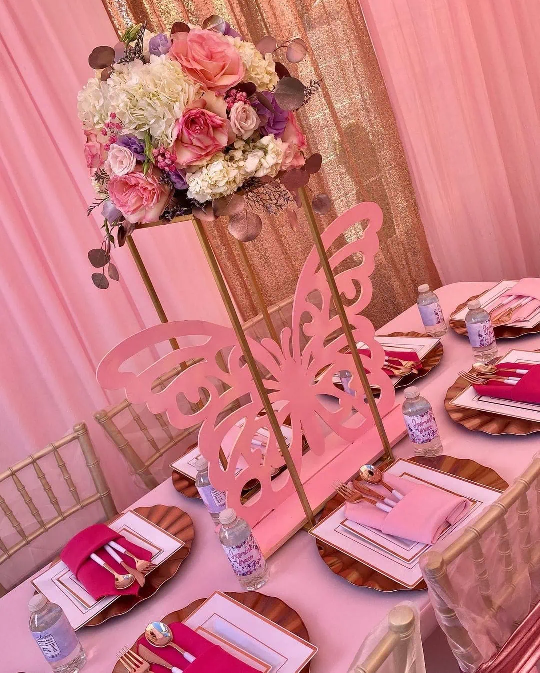 a picture of a butterfly baby shower organized by dazzlingpartydesigns in gardena california