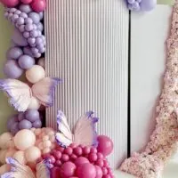 a picture of a butterfly baby shower organized by whimsigalballoons in new jersery