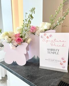 a picture of a butterfly baby shower organized by whimsigalballoons in new jersery