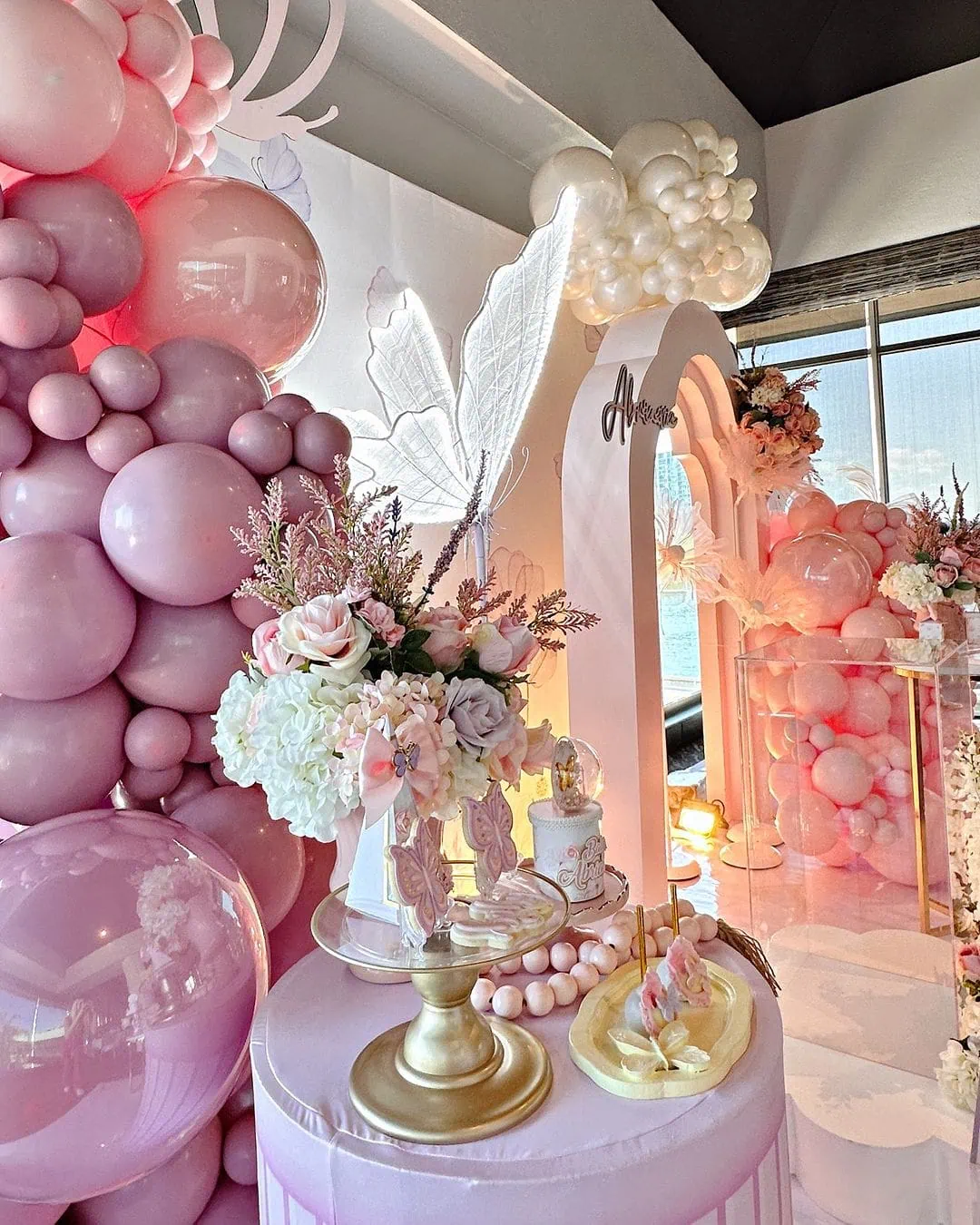 a picture of a butterfly baby shower organized by yakiedecor in tampa