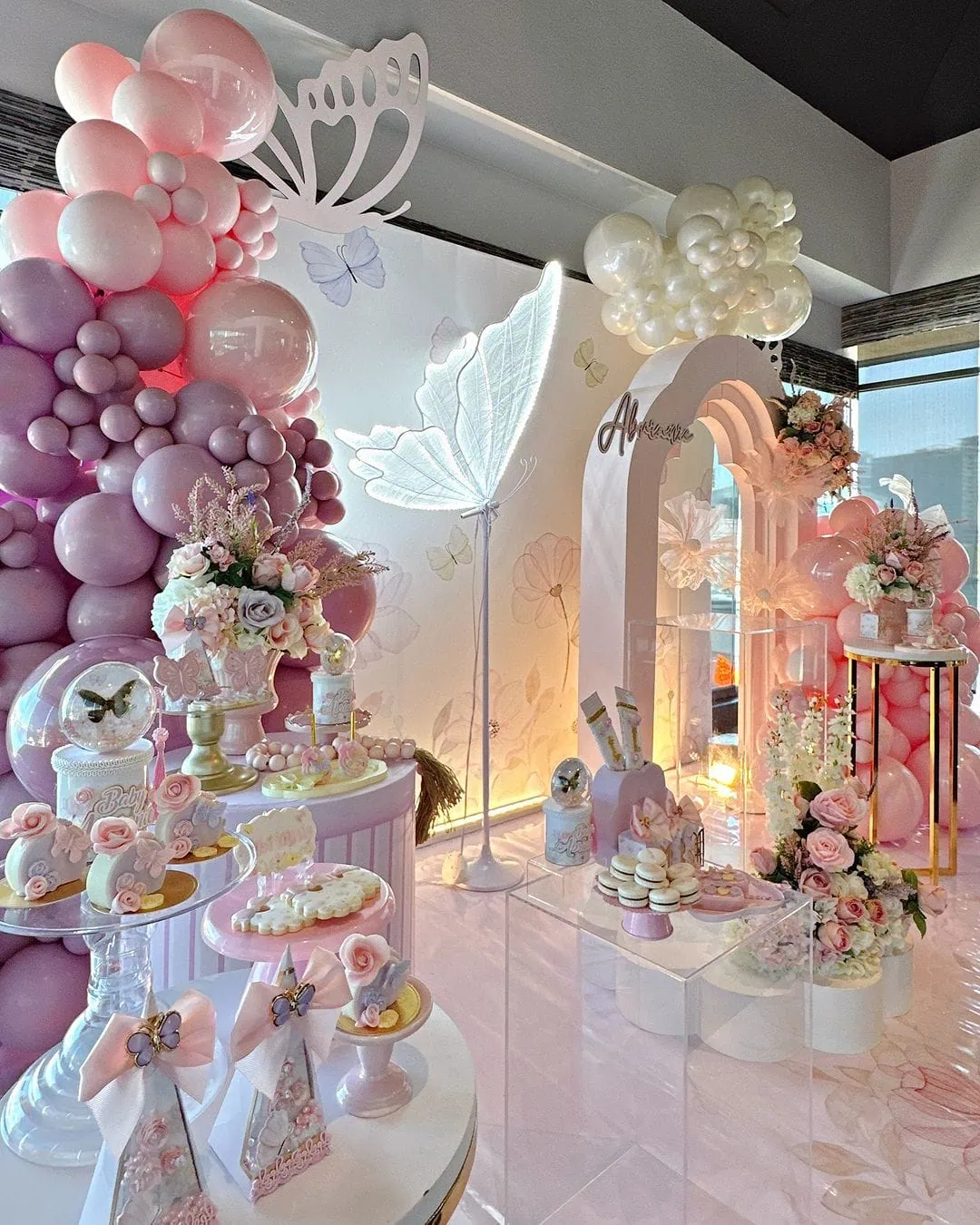a picture of a butterfly baby shower organized by yakiedecor in tampa