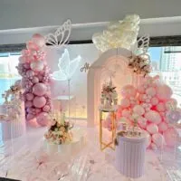 a picture of a butterfly baby shower organized by yakiedecor in tampa
