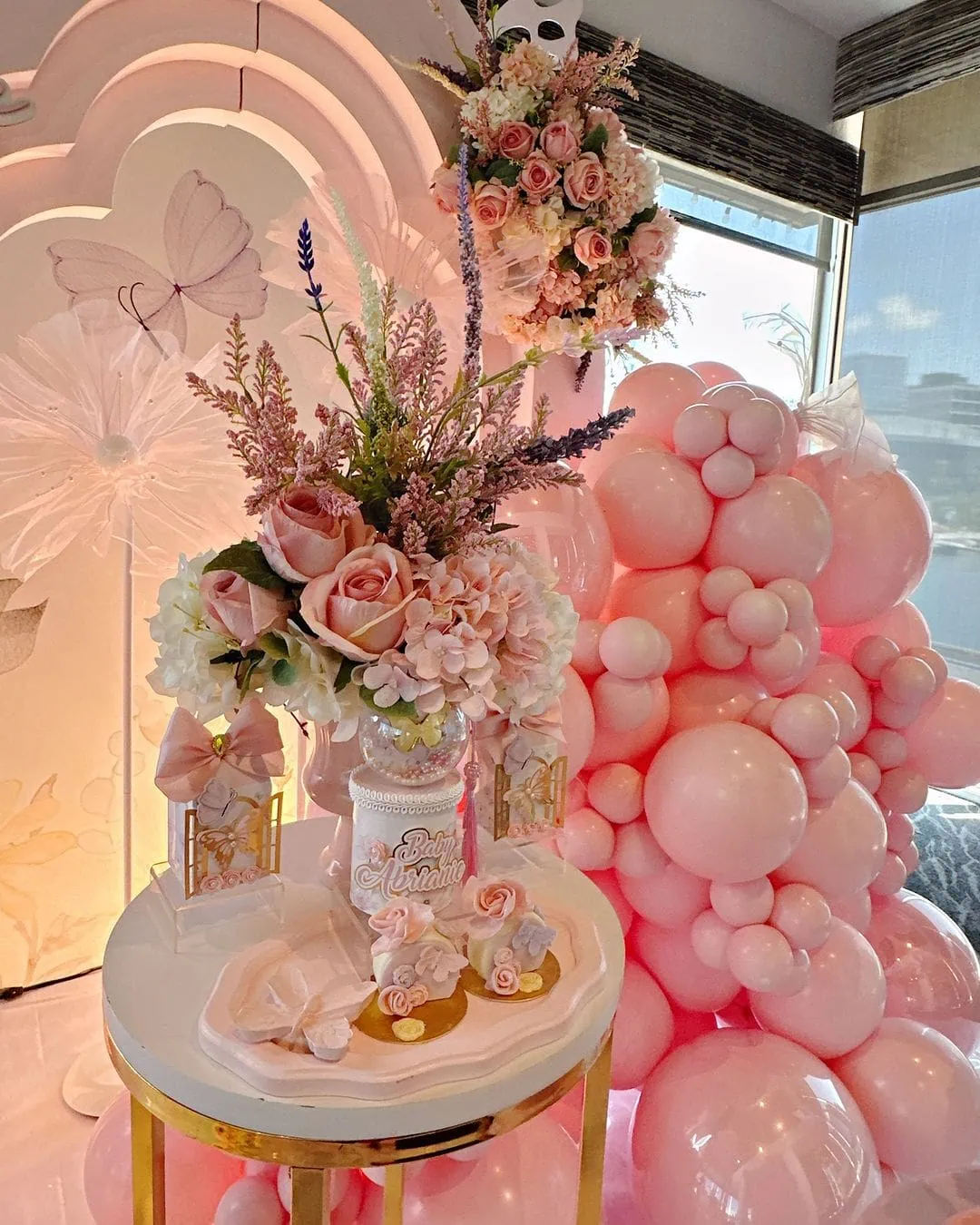 a picture of a butterfly baby shower organized by yakiedecor in tampa