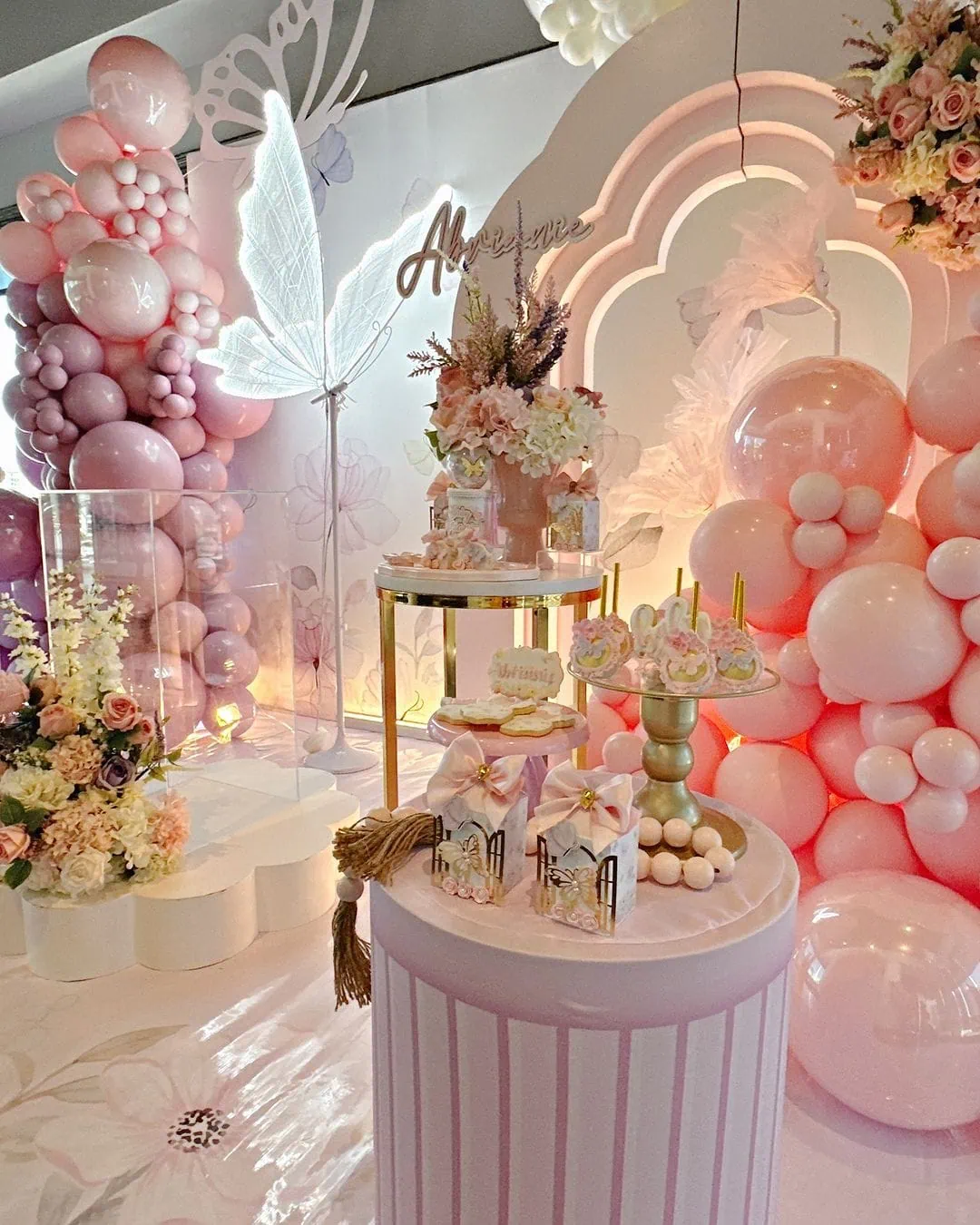 a picture of a butterfly baby shower organized by yakiedecor in tampa