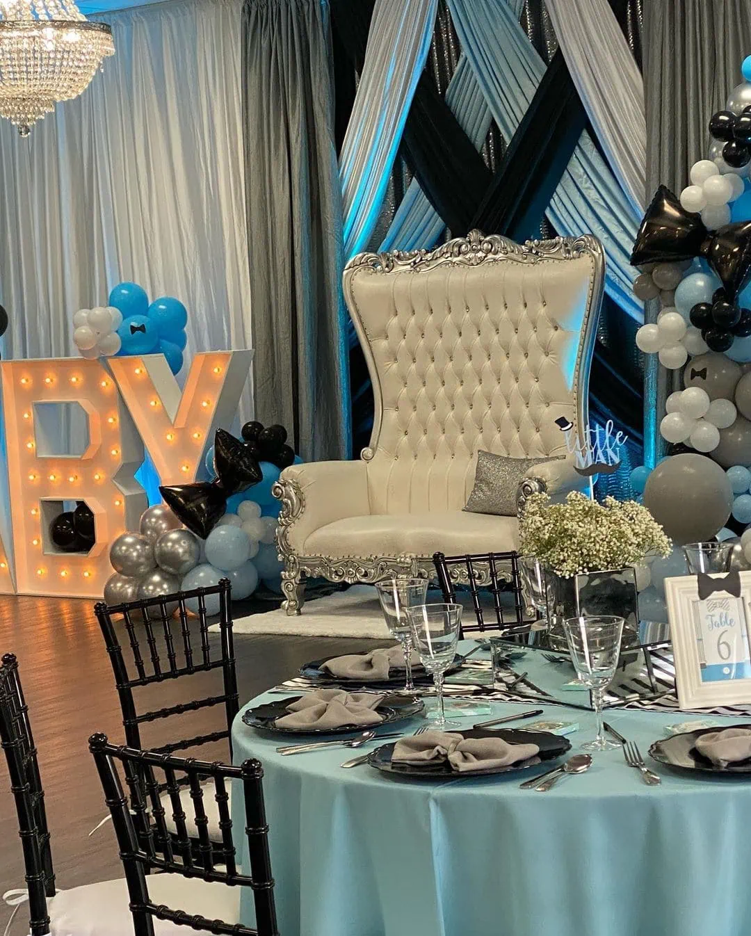 a picture of a little man baby shower made by Alyssa's Chic Creations