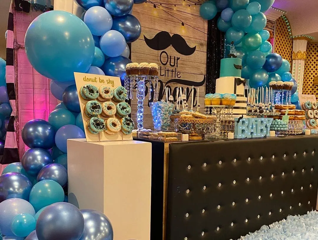 a picture of a little man baby shower organised by Amy & Jorge's Creations in Brooklyn