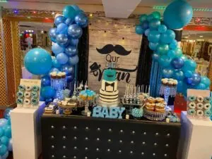 a picture of a little man baby shower organised by Amy & Jorge's Creations in Brooklyn