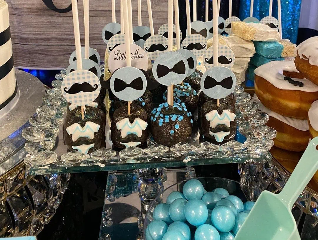a picture of a little man baby shower organised by Amy & Jorge's Creations in Brooklyn