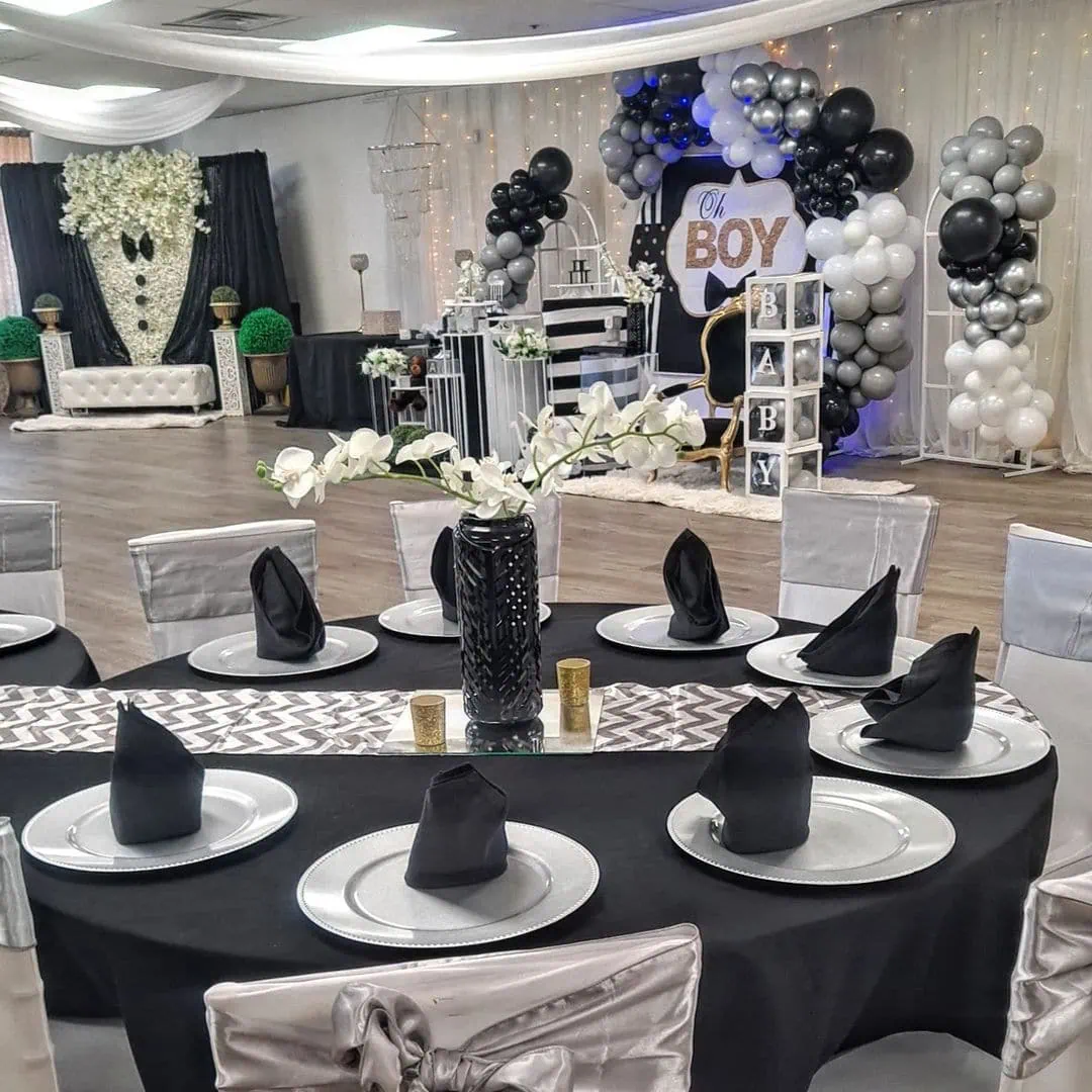 a picture of a little man baby shower organized by Red Balloon Events in Massachusetts