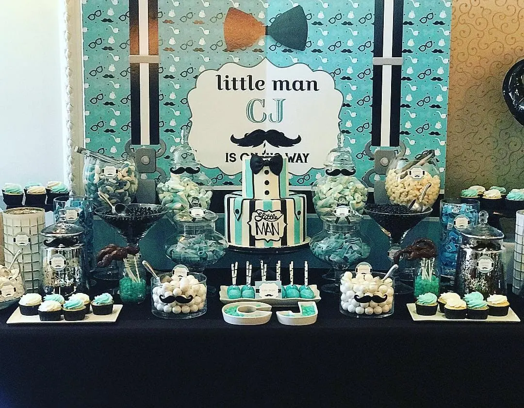 a picture of a little man baby shower organised by Treat Me Sweet in New York