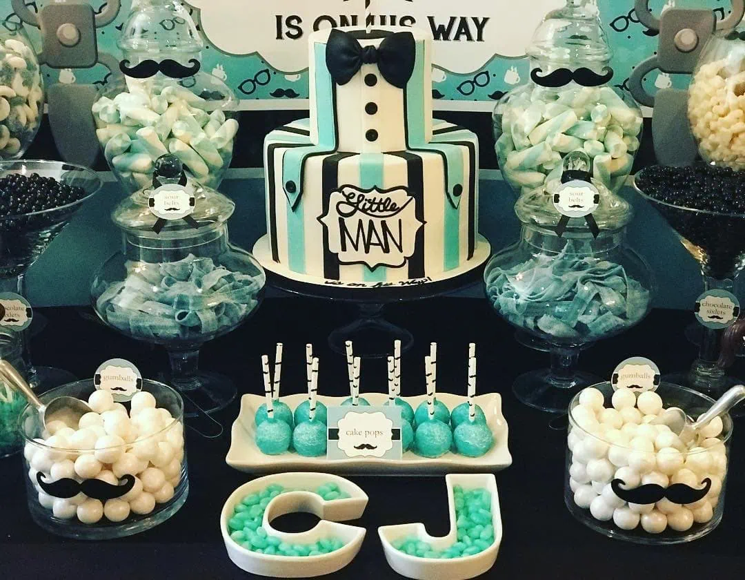a picture of a little man baby shower organised by Treat Me Sweet in New York