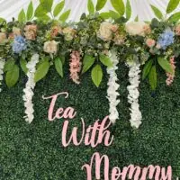 a picture of a tea party baby shower organized by Balloons by Andrellina