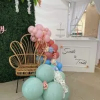 a picture of a tea party baby shower organized by Balloons by Andrellina