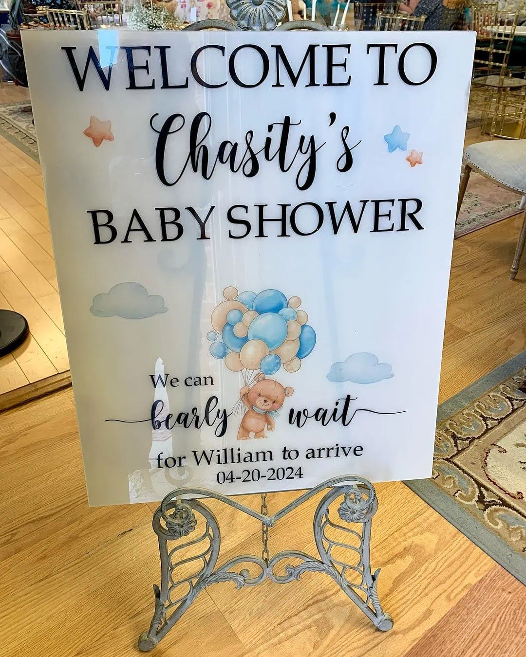 a picture of a tea party baby shower organized by The Dallas Tea Party Company in Texas