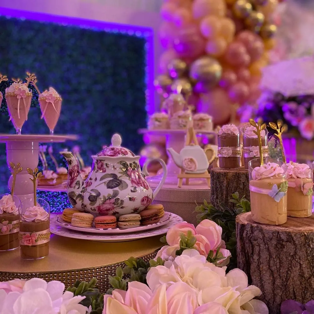 a picture of a tea party baby shower organized by Spa Party Mobile by Fabyouevents in North Carolina