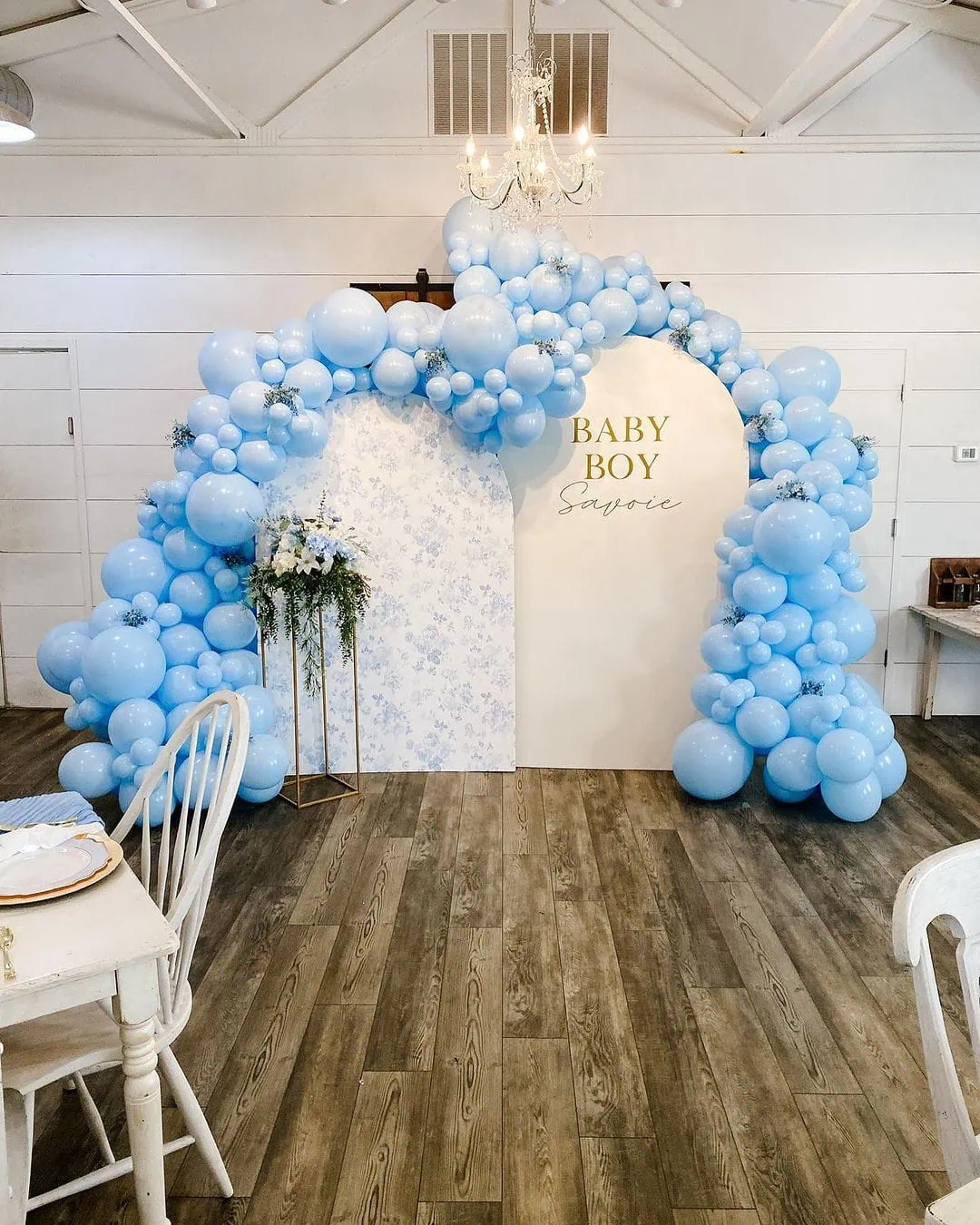 a picture of a tea party baby shower organized by Pop, Drop & Party Balloons in Illinois