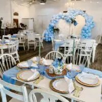 a picture of a tea party baby shower organized by Pop, Drop & Party Balloons in Illinois